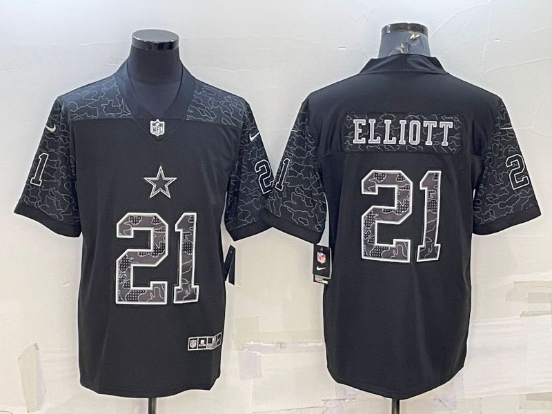 Men Dallas Cowboys #21 Elliott Black Reflector 2022 Nike Limited NFL Jersey->denver broncos->NFL Jersey